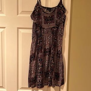 Print a tank top dress with a ruffle detailing on top
